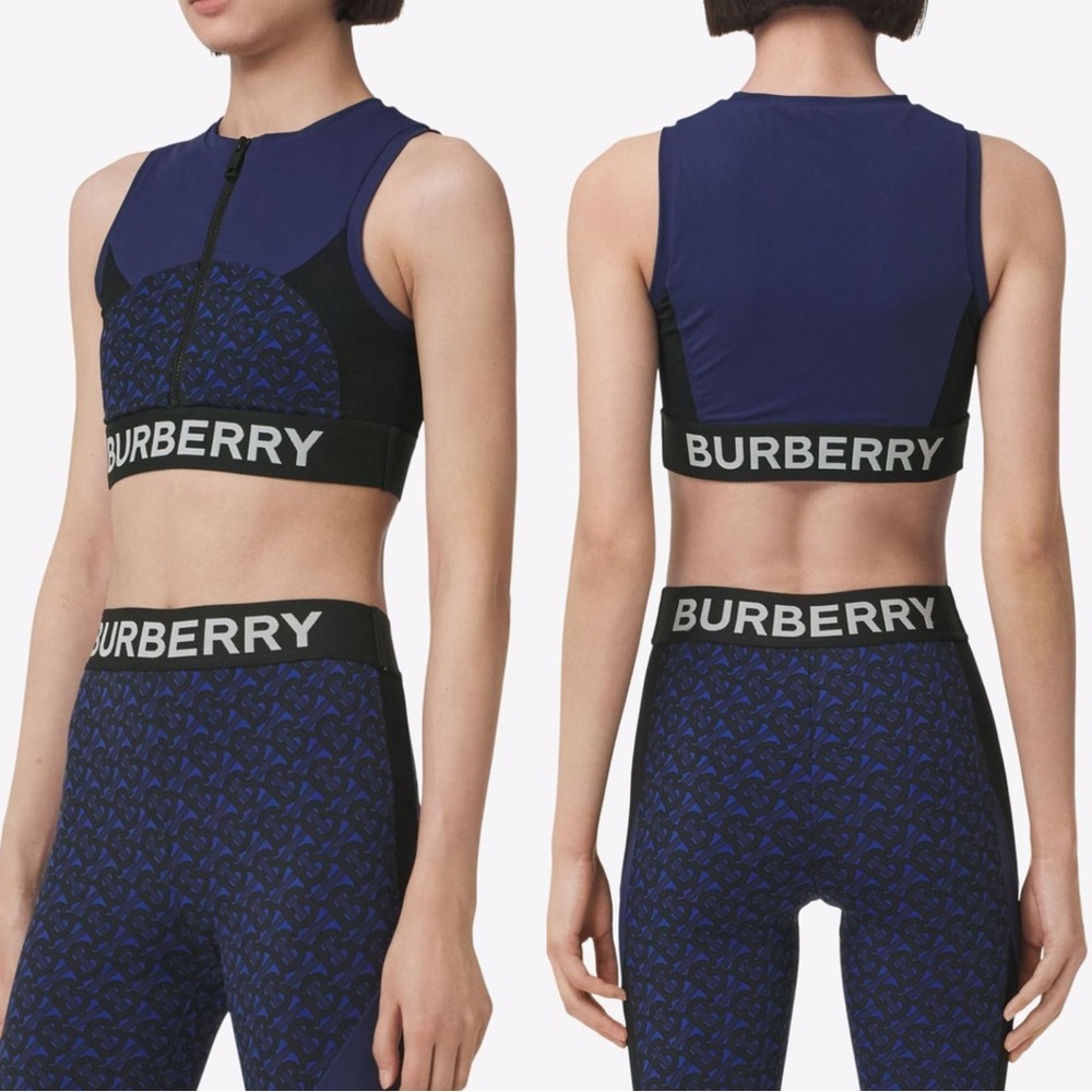 🌓Firm Price🌗 Burberry Blue Monogram Print Sports Bra